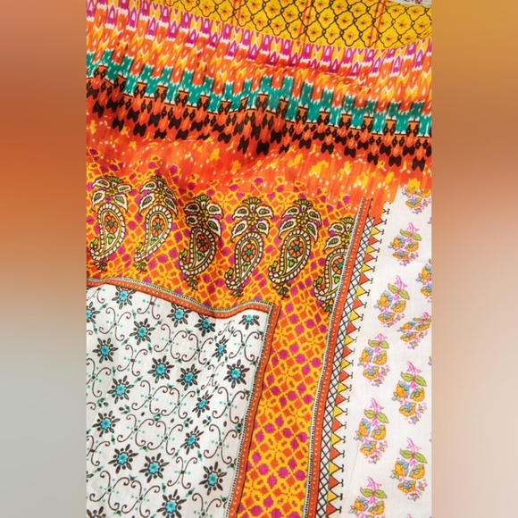 Floral & Paisley Print Boho Chic Beach Yoga Hobo Shoulder Bag  - 100% Cotton - Picture 8 of 8